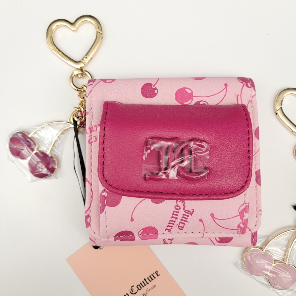 Juicy Couture Pink and White Cherry On Top wallet set - Picture 2 of 8